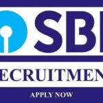 SBI भर्ती 2025 का बैनर जिसमें SBI का लोगो और 'RECRUITMENT APPLY NOW' लिखा हुआ है