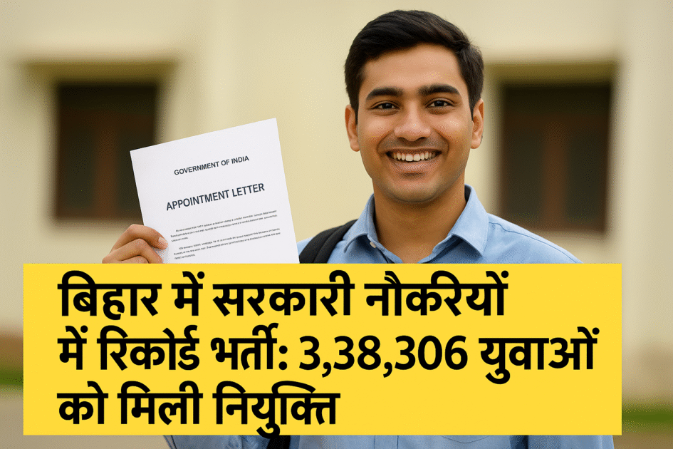 बिहार में नीतीश सरकार के कार्यकाल में 3.38 लाख युवाओं को मिली सरकारी नौकरी: जानिए पूरा आंकड़ा