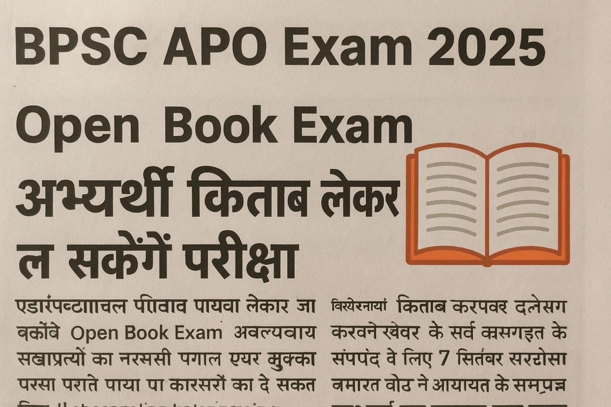 BPSC APO Exam 2025 Open Book परीक्षा, अभ्यर्थी किताब लेकर जा सकेंगे परीक्षा